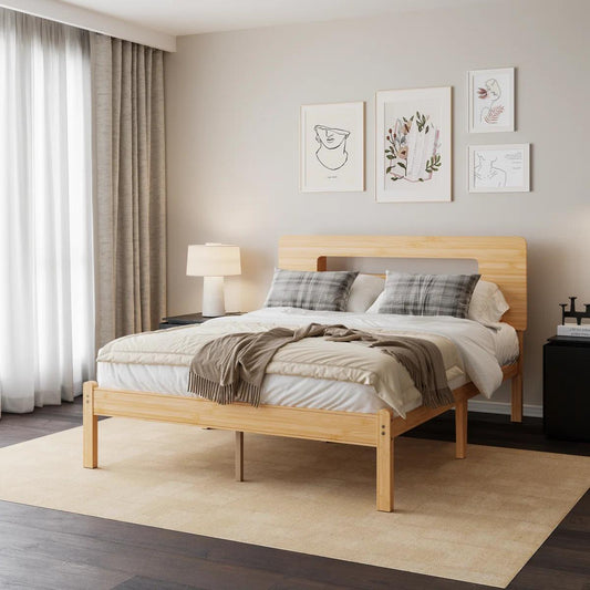 Aardhen Queen Bed Frame - 14" High Quality Durable Metal Platform Bed Frame with Solid Wood-Iron-Bamboo Build, Rust-Resistant Headboard, Noise-Free Assembly, No Box Spring Needed, 1,500 lbs Support for Modern Modular Bedrooms, Metal Platform Bed Frames