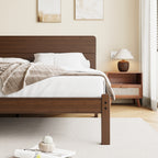 Non squeak wooden slats system built for full size walnut bamboo bed