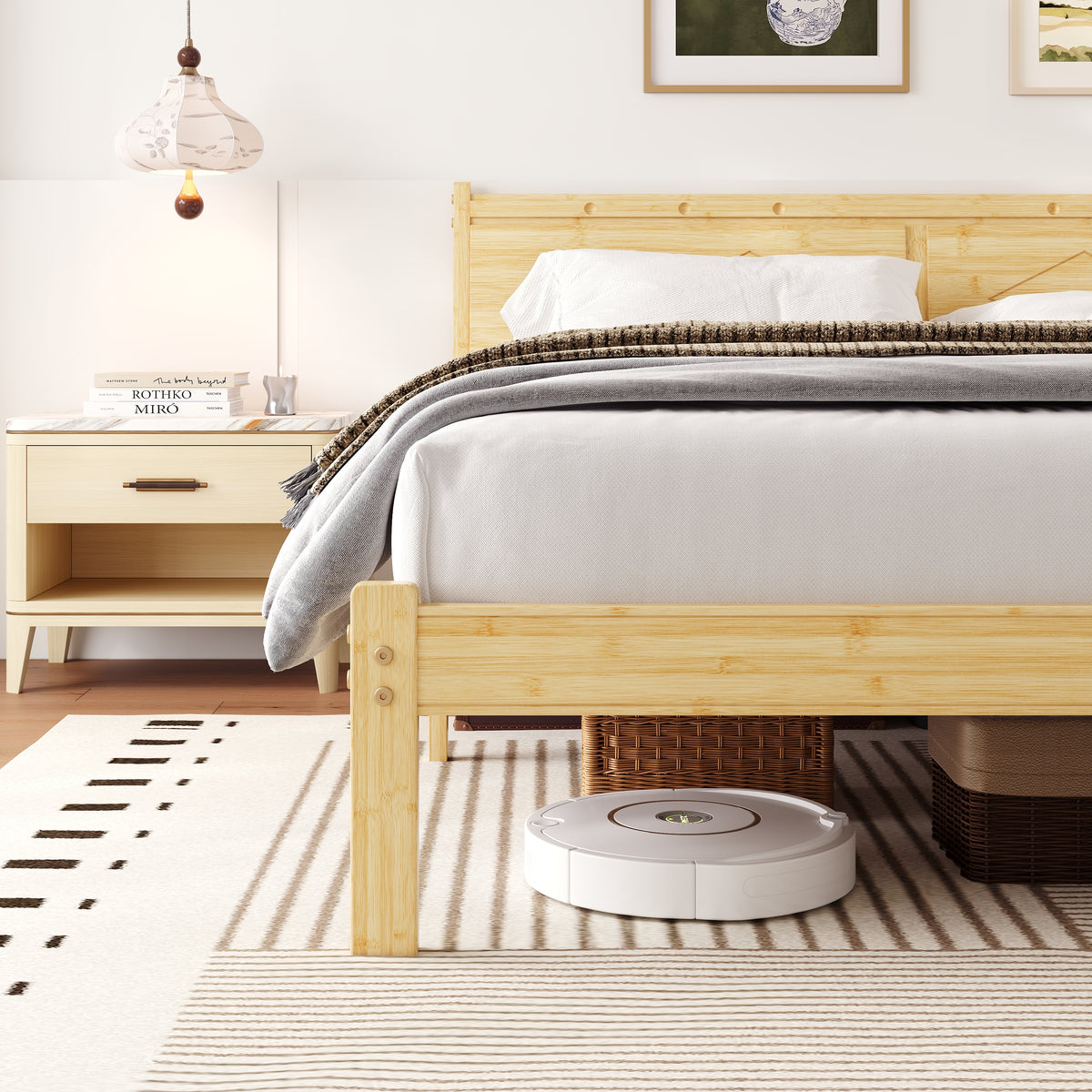 Diamond - Light Wood Platform Bed Frame