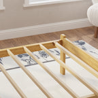 Underbed storage clearance space below queen natural bamboo platform bed frame