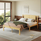 ZIYOO Zen queen bamboo platform bed frame with solid headboard
