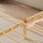 Full size platform bed frame highlighting smooth seamless bamboo joints