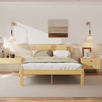 Queen bamboo platform bed with heavy duty silent center legs