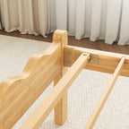Heavy duty wooden slats foundation supporting a mattress with no box spring