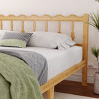 Eco-friendly natural bamboo grain texture on a sturdy slatted bed base