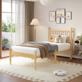 Solid Bamboo Spindle Bed Frame King Size featuring No-Noise Slat Support System