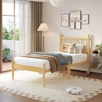 Solid Bamboo Spindle Bed Frame King Size featuring No-Noise Slat Support System