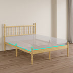 Close-up of Windsor Spindle Headboard and Heavy Duty Wooden Slat Mattress Support