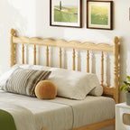 Noise-Free Slat Support Base on King Size Wave Spindle Wooden Bed Frame