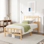 Dimensions diagram for ZIYOO Lattice bamboo bed frame available in full queen and king sizes